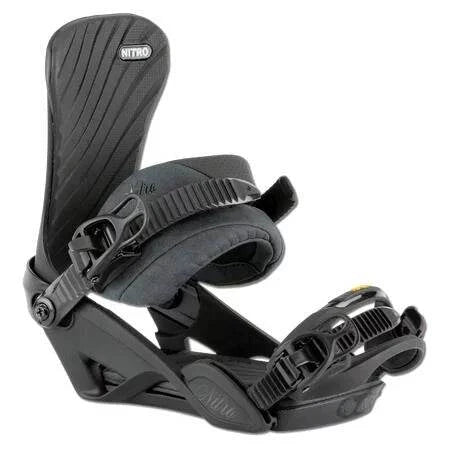 Nitro Ivy Bindings for women, versatile and durable snowboard gear with Stealth Air base frame and Übergrip Toe Strap.