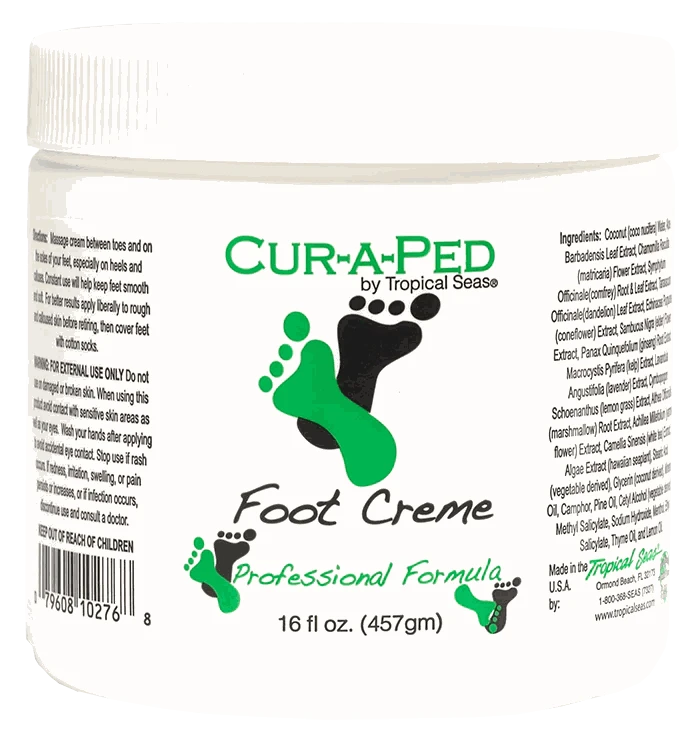 Cur-A-Ped Tropical Seas foot cream, 16 fl oz, professional formula for foot care.